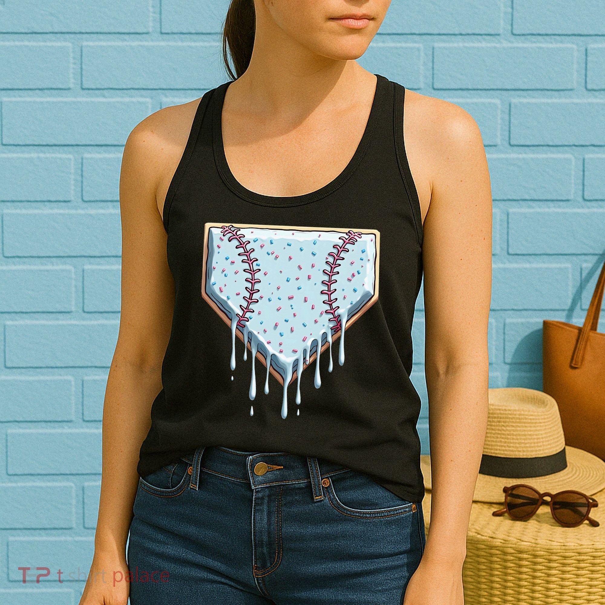 Baseball Ice Cream Dripping Women Women's Tank Top