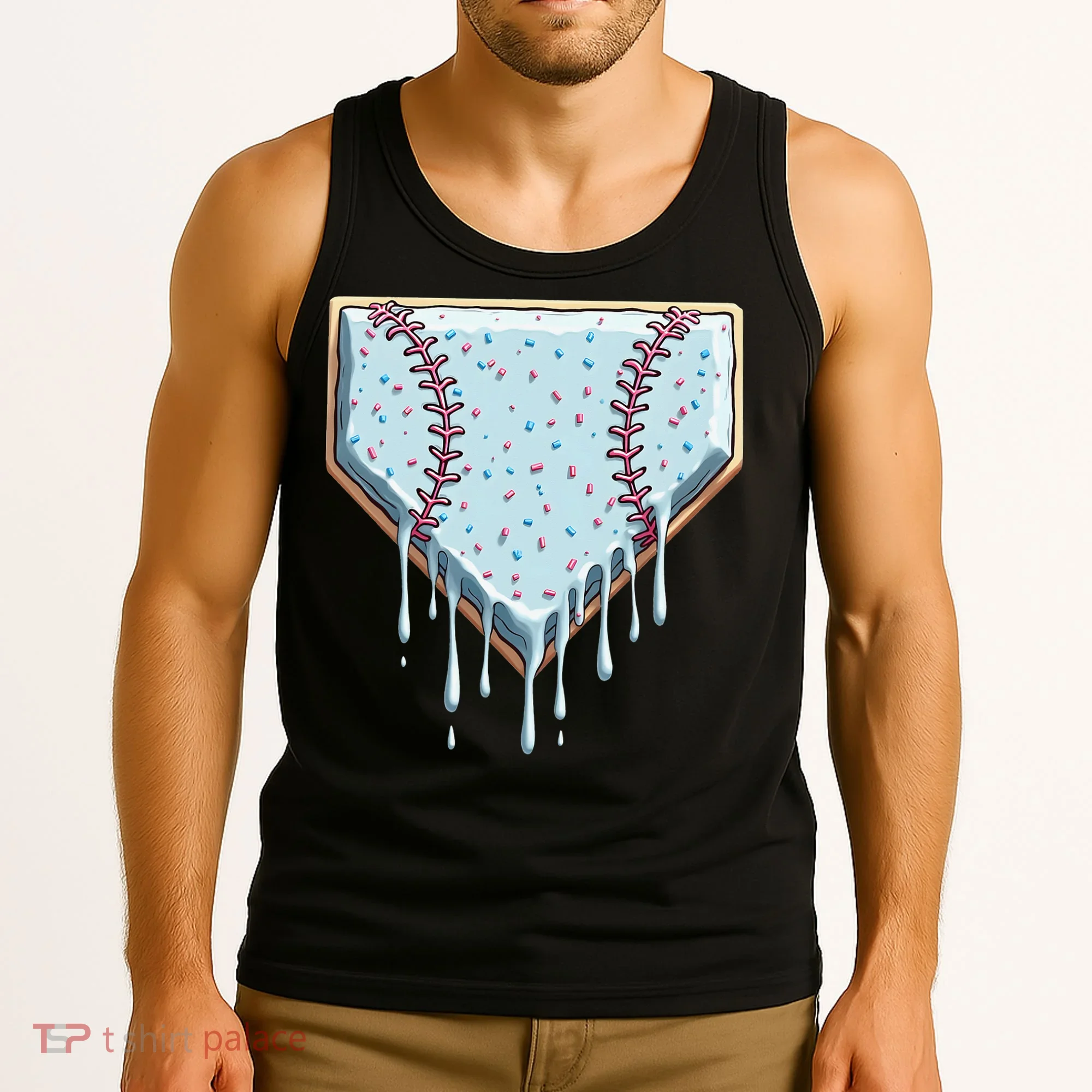 Baseball Ice Cream Dripping Women Tank Top