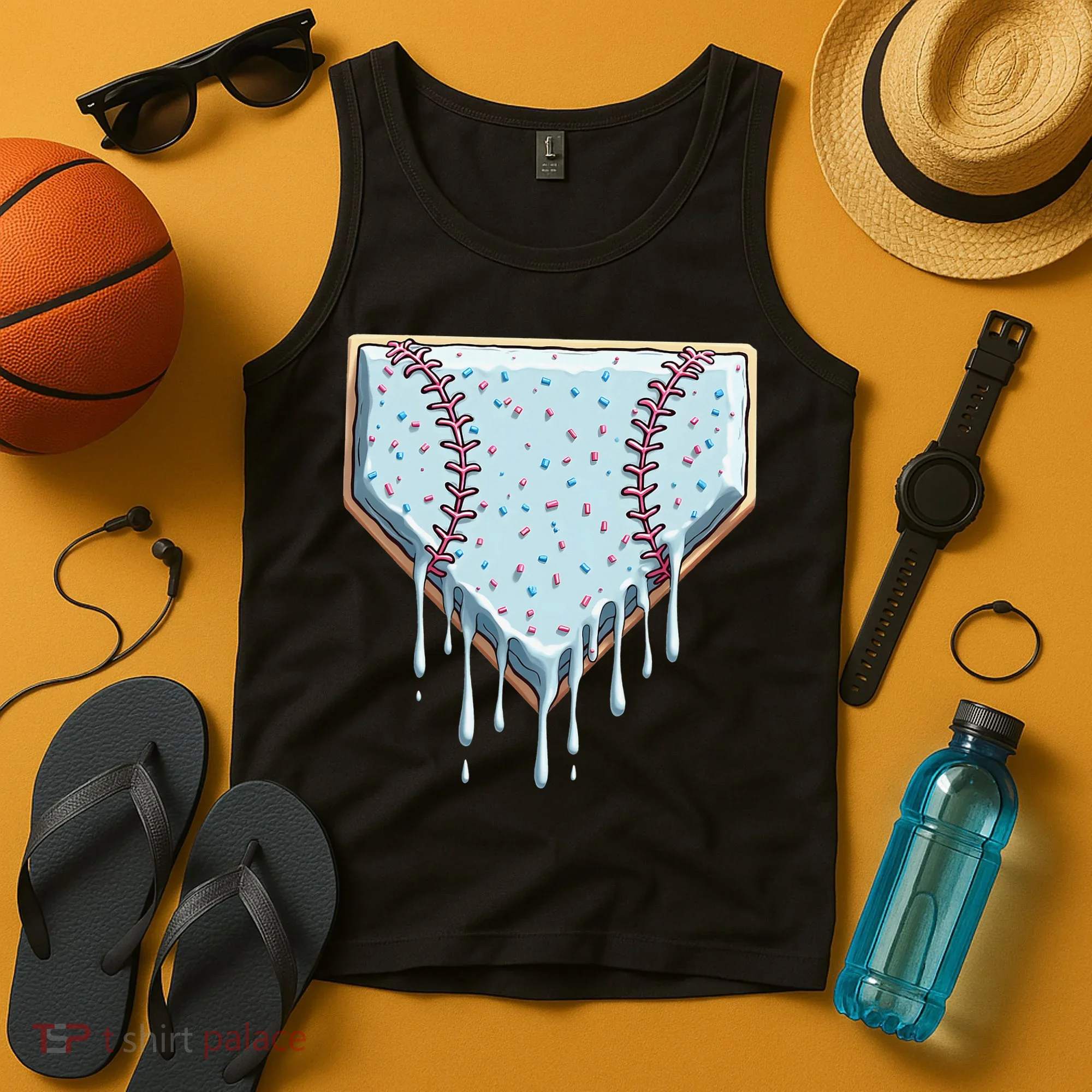 Baseball Ice Cream Dripping Women Tank Top