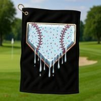 Baseball Ice Cream Dripping Women Golf Towel thumb 1