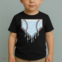 Baseball Ice Cream Dripping Women Toddler T-Shirt thumb 2