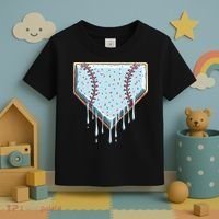 Baseball Ice Cream Dripping Women Toddler T-Shirt thumb 3