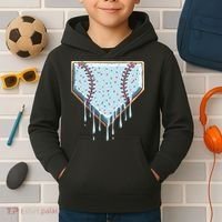 Baseball Ice Cream Dripping Women Kids Hoodie thumb 2