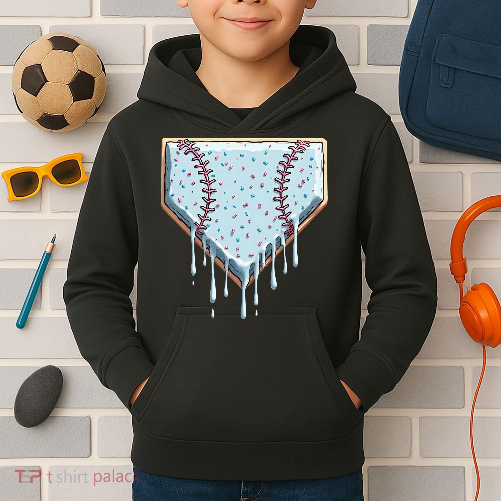 Baseball Ice Cream Dripping Women Kids Hoodie