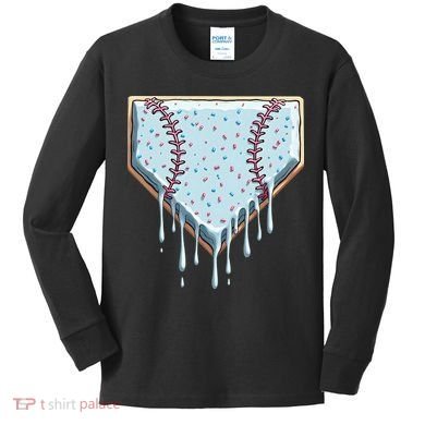 Baseball Ice Cream Dripping Women Kids Long Sleeve Shirt