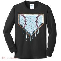 Baseball Ice Cream Dripping Women Kids Long Sleeve Shirt thumb 0