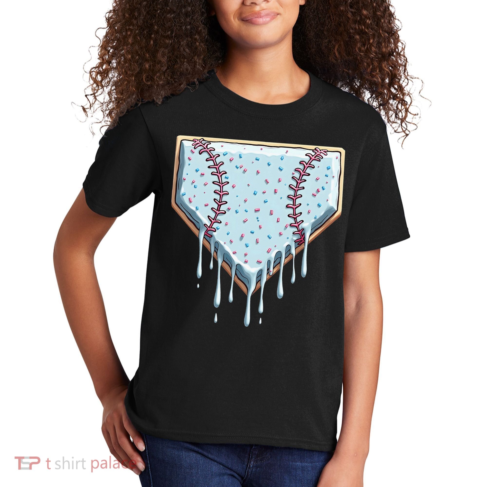 Baseball Ice Cream Dripping Women Kids T-Shirt
