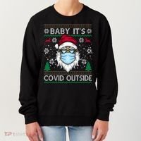 Baby It's Covid Outside Funny Ugly Christmas Women's Sweatshirt thumb 0