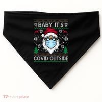 Baby It's Covid Outside Funny Ugly Christmas USA-Made Doggie Bandana thumb 0