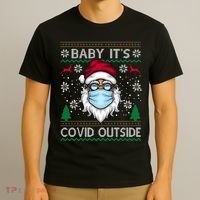 Baby It's Covid Outside Funny Ugly Christmas T-Shirt thumb 3