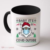 Baby It's Covid Outside Funny Ugly Christmas Coffee Mug thumb 0