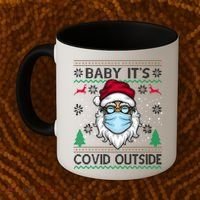 Baby It's Covid Outside Funny Ugly Christmas Coffee Mug thumb 2
