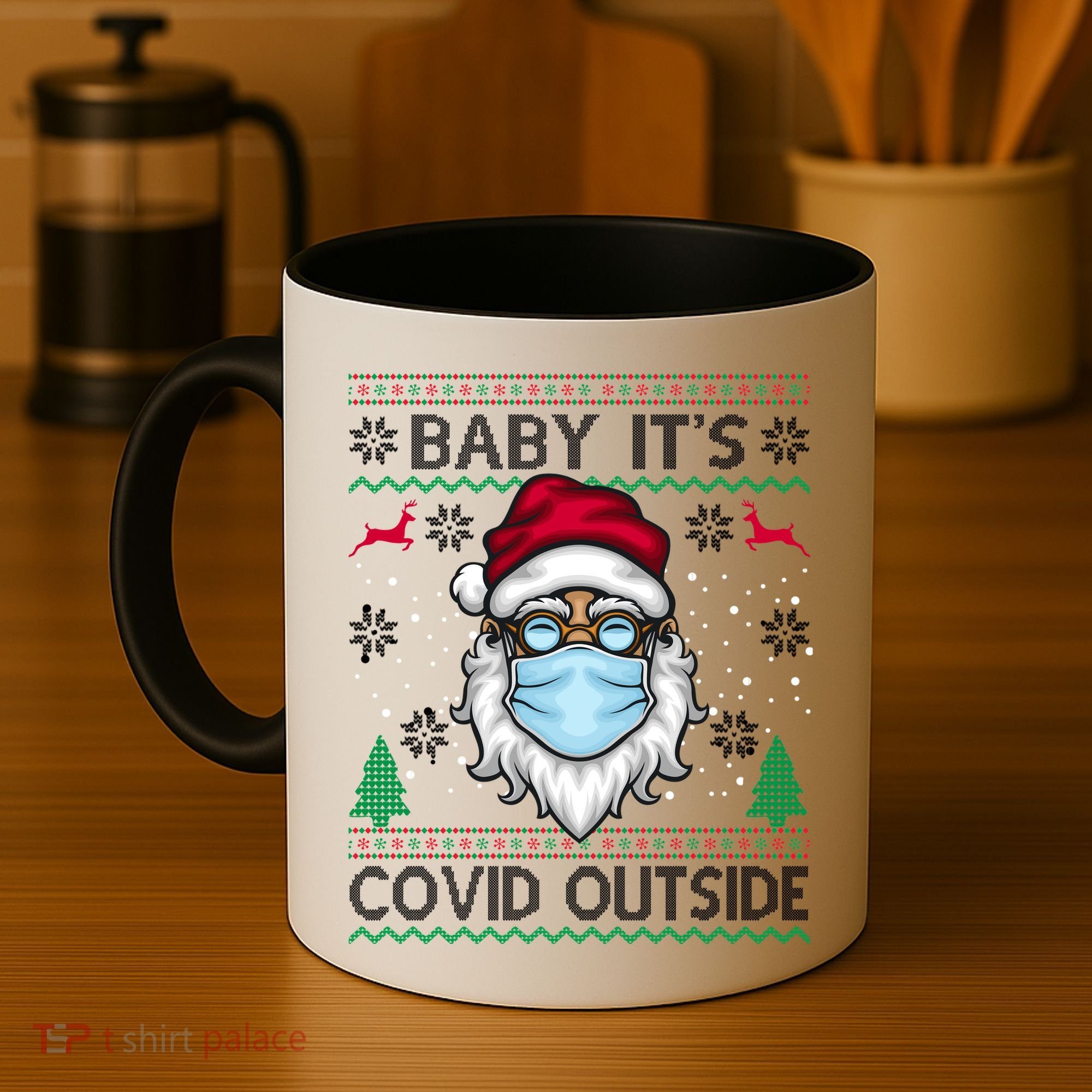 Baby It's Covid Outside Funny Ugly Christmas Coffee Mug