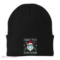Baby It's Covid Outside Funny Ugly Christmas Beanie thumb 0