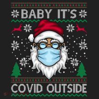 Baby It's Covid Outside Funny Ugly Christmas Beanie thumb 2