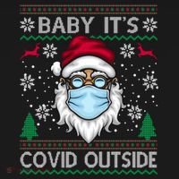 Baby It's Covid Outside Funny Ugly Christmas Women's Hoodie thumb 2