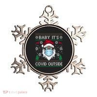 Baby It's Covid Outside Funny Ugly Christmas Ornament thumb 0