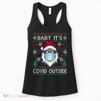Baby It's Covid Outside Funny Ugly Christmas Women's Tank Top thumb 0