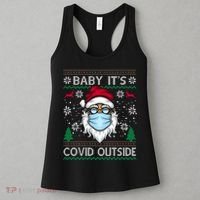 Baby It's Covid Outside Funny Ugly Christmas Women's Tank Top thumb 3