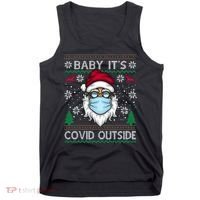 Baby It's Covid Outside Funny Ugly Christmas Tank Top thumb 0