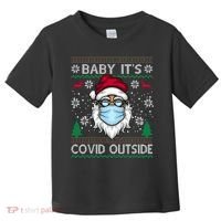 Baby It's Covid Outside Funny Ugly Christmas Toddler T-Shirt thumb 0
