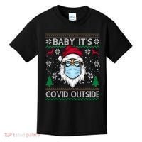 Baby It's Covid Outside Funny Ugly Christmas Kids T-Shirt thumb 0