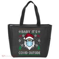 Baby It's Covid Outside Funny Ugly Christmas Tote Bag thumb 0