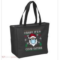 Baby It's Covid Outside Funny Ugly Christmas Tote Bag thumb 2
