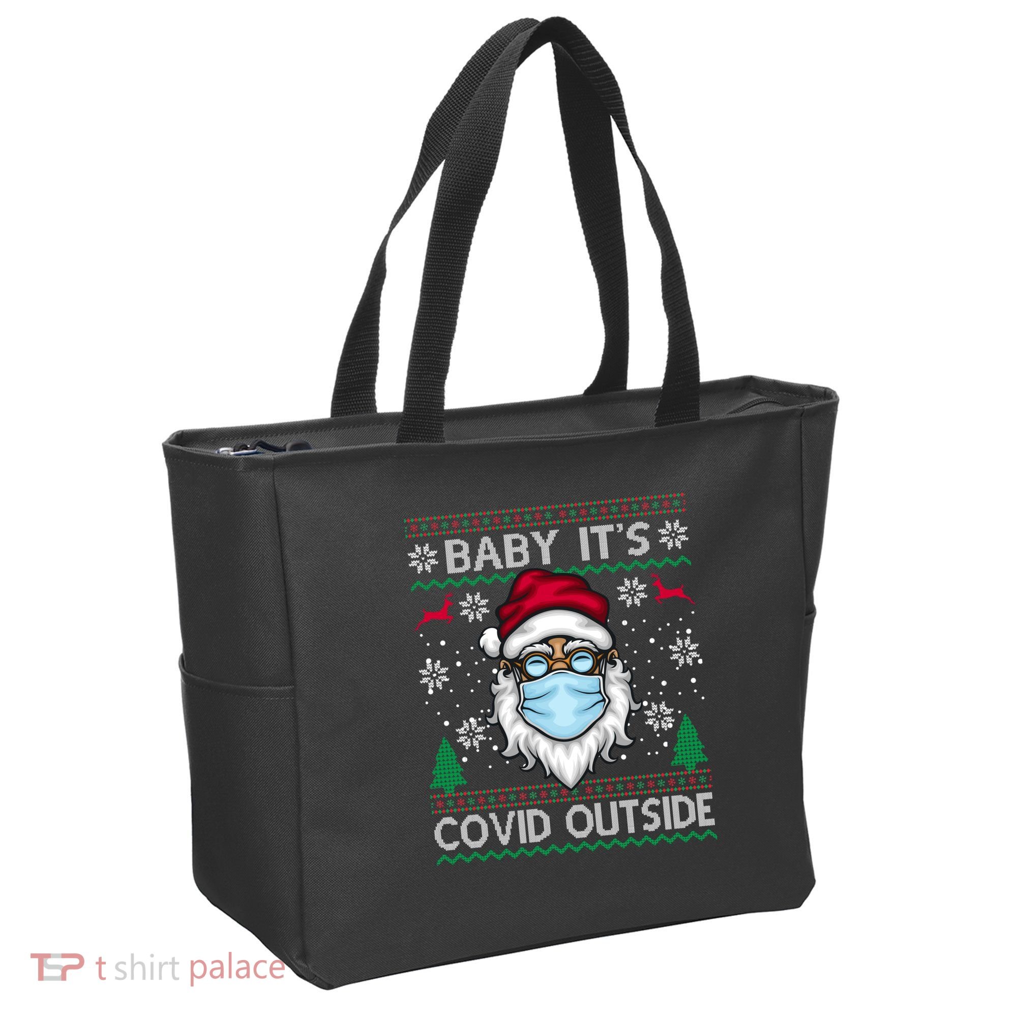 Baby It's Covid Outside Funny Ugly Christmas Tote Bag
