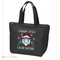 Baby It's Covid Outside Funny Ugly Christmas Tote Bag thumb 3