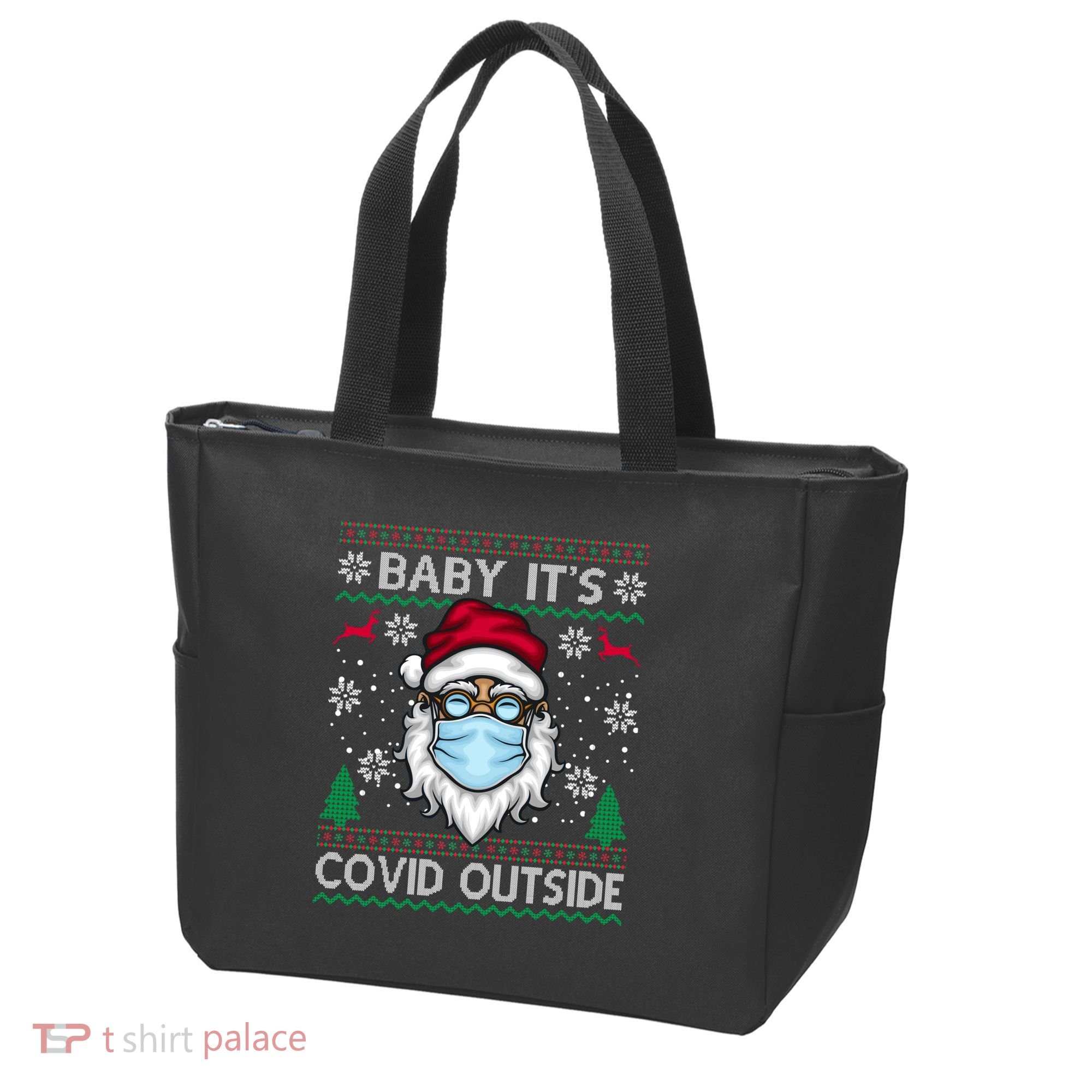 Baby It's Covid Outside Funny Ugly Christmas Tote Bag