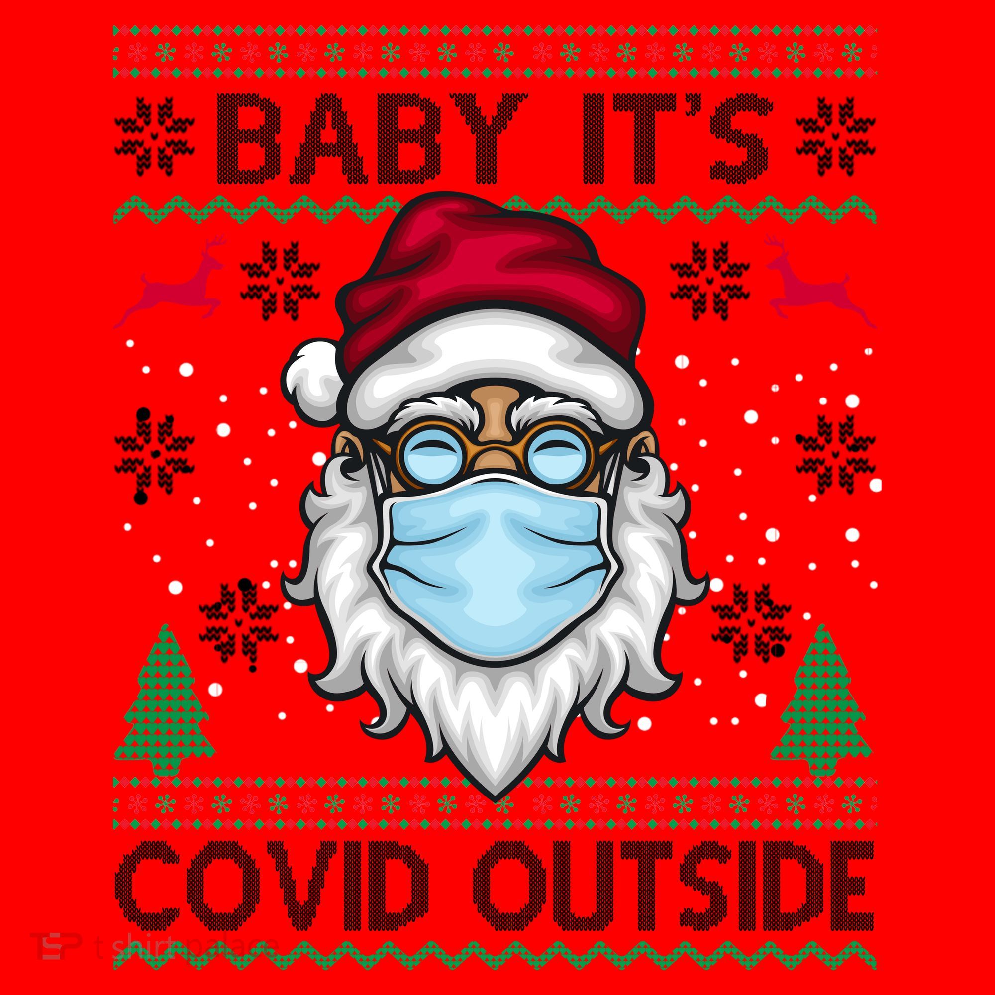 Baby It's Covid Outside Funny Ugly Christmas Santa Hat