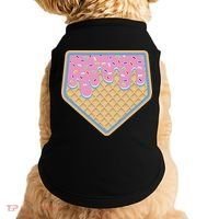 Baseball Ice Cream Dripping Baseball Home Plate Drip Doggie Tank thumb 0