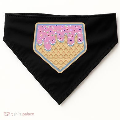 Baseball Ice Cream Dripping Baseball Home Plate Drip USA-Made Doggie Bandana