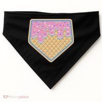 Baseball Ice Cream Dripping Baseball Home Plate Drip USA-Made Doggie Bandana thumb 0