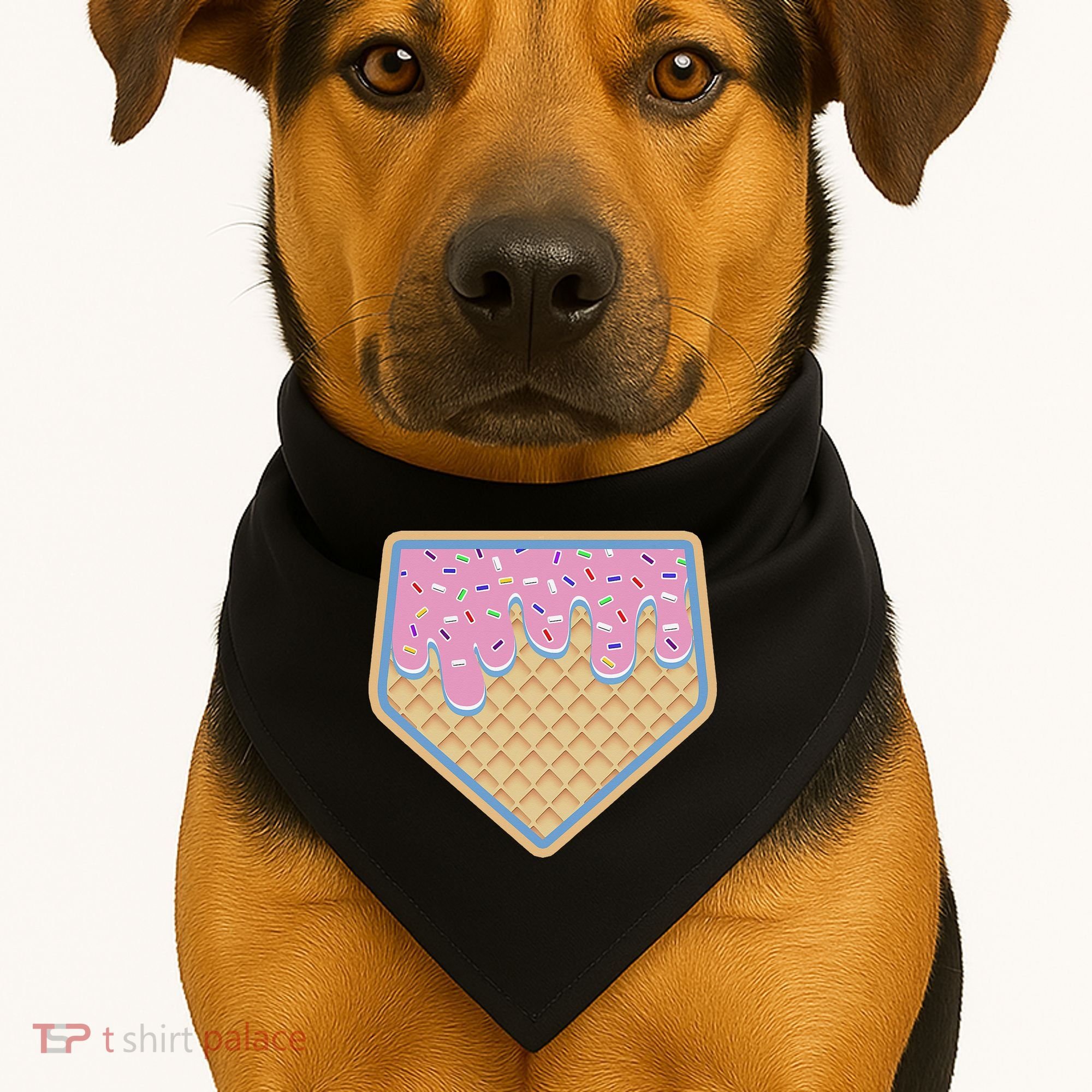Baseball Ice Cream Dripping Baseball Home Plate Drip USA-Made Doggie Bandana