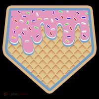 Baseball Ice Cream Dripping Baseball Home Plate Drip USA-Made Doggie Bandana thumb 2