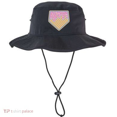 Baseball Ice Cream Dripping Baseball Home Plate Drip Bucket Hat