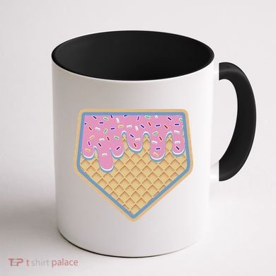 Baseball Ice Cream Dripping Baseball Home Plate Drip Coffee Mug back