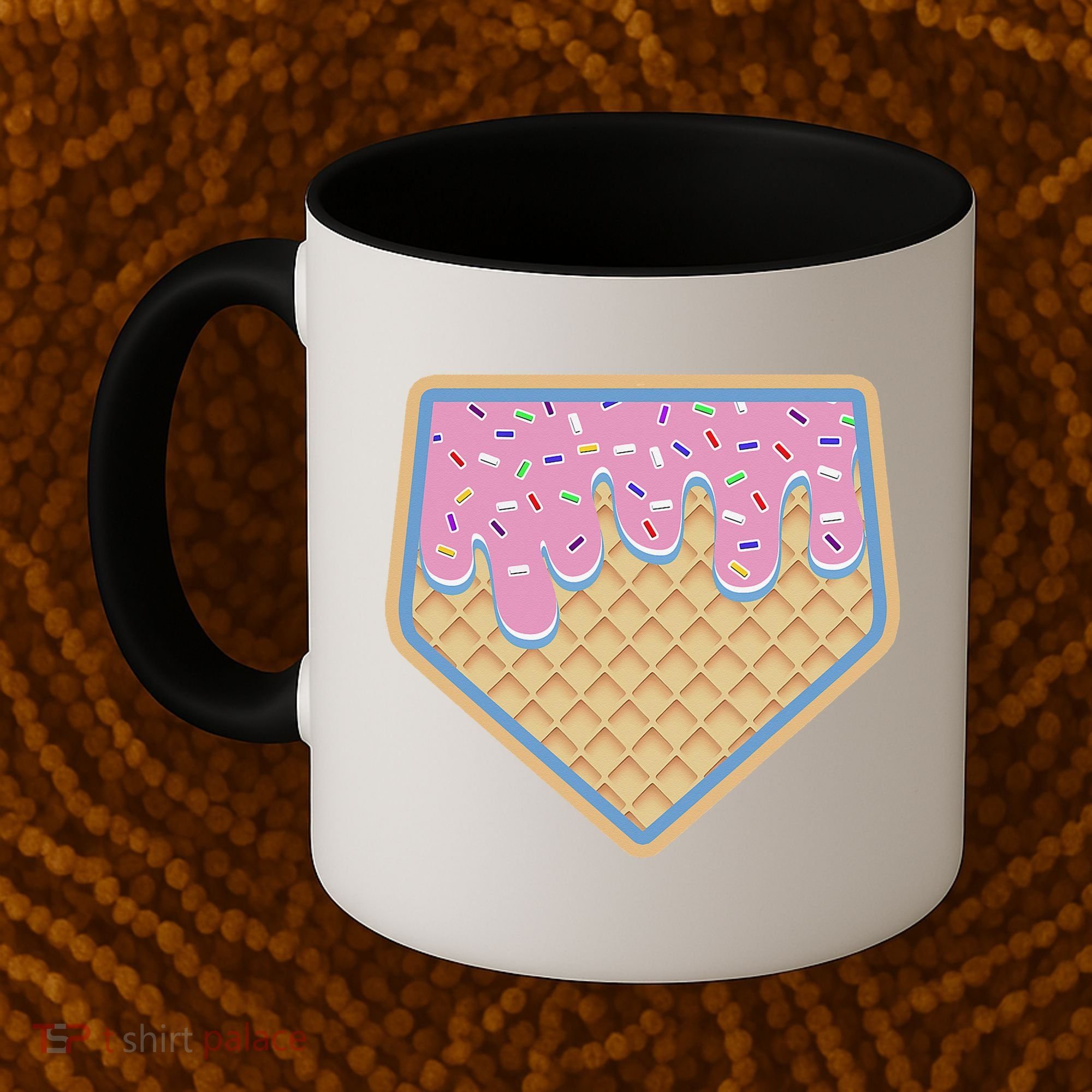 Baseball Ice Cream Dripping Baseball Home Plate Drip Coffee Mug