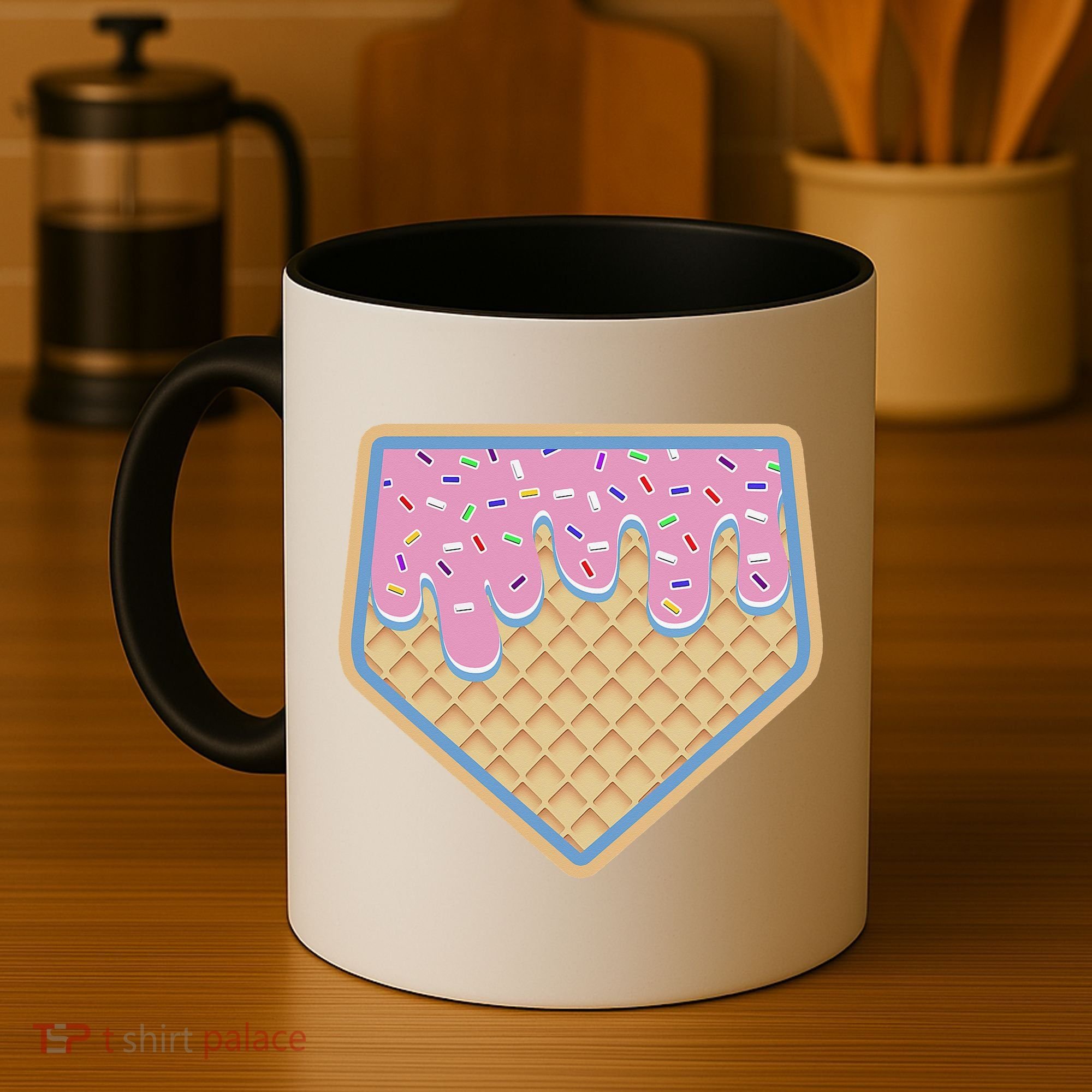 Baseball Ice Cream Dripping Baseball Home Plate Drip Coffee Mug