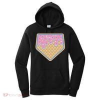 Baseball Ice Cream Dripping Baseball Home Plate Drip Women's Hoodie thumb 0