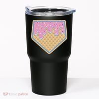 Baseball Ice Cream Dripping Baseball Home Plate Drip Tumbler thumb 0