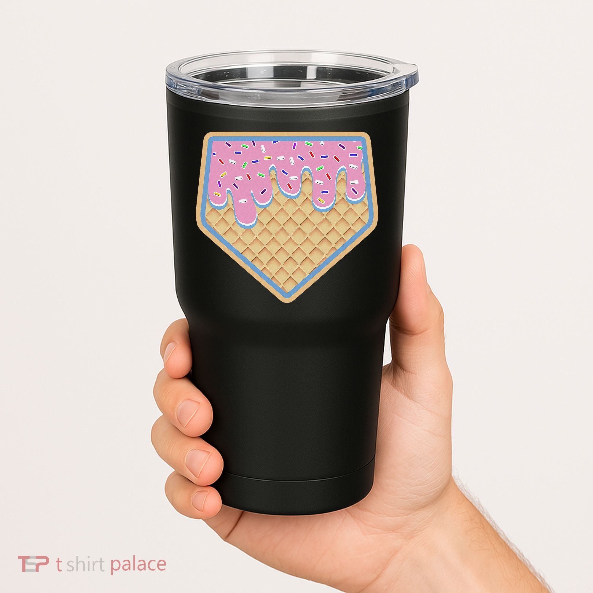 Baseball Ice Cream Dripping Baseball Home Plate Drip Tumbler