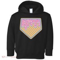 Baseball Ice Cream Dripping Baseball Home Plate Drip Toddler Hoodie thumb 0