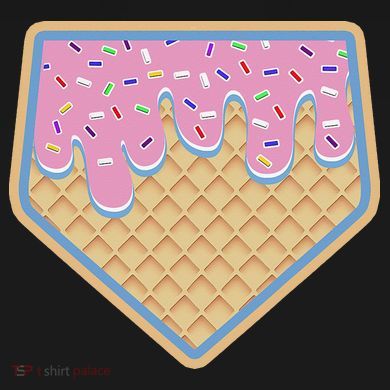 Baseball Ice Cream Dripping Baseball Home Plate Drip Toddler Hoodie