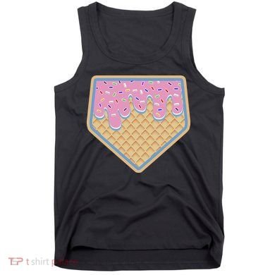 Baseball Ice Cream Dripping Baseball Home Plate Drip Tank Top