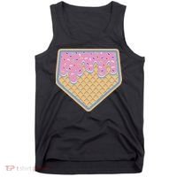 Baseball Ice Cream Dripping Baseball Home Plate Drip Tank Top thumb 0