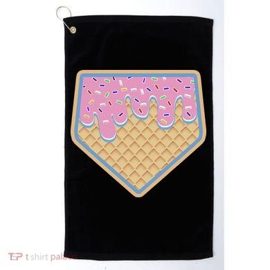 Baseball Ice Cream Dripping Baseball Home Plate Drip Golf Towel