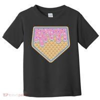 Baseball Ice Cream Dripping Baseball Home Plate Drip Toddler T-Shirt thumb 0